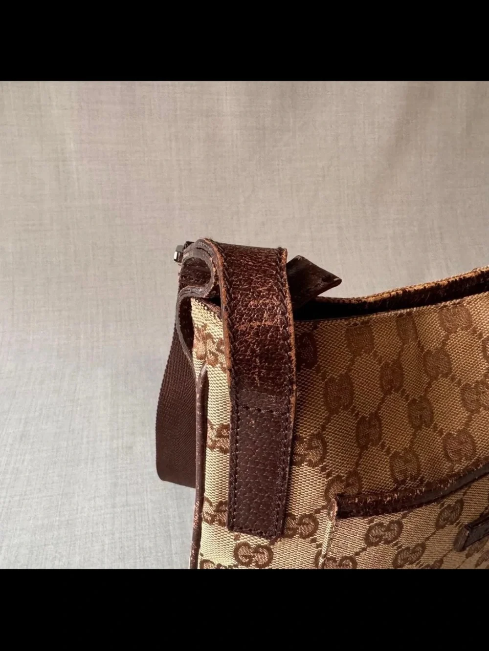 Gucci Brown/Tan Monogram Messenger Bag